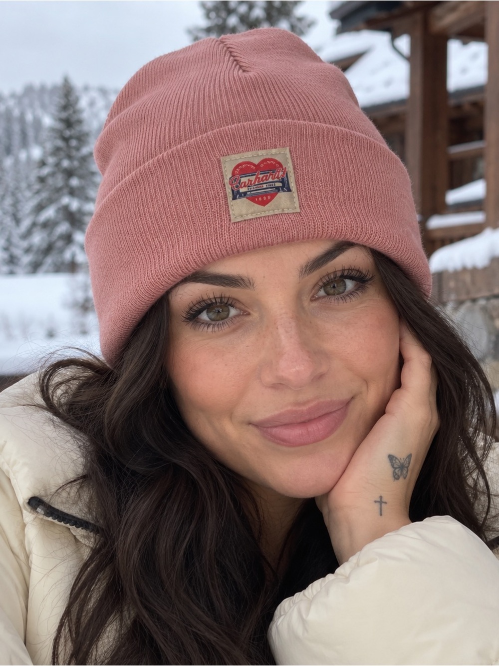 Carhartt Friends First Heart Patch Pink Beanie NWT